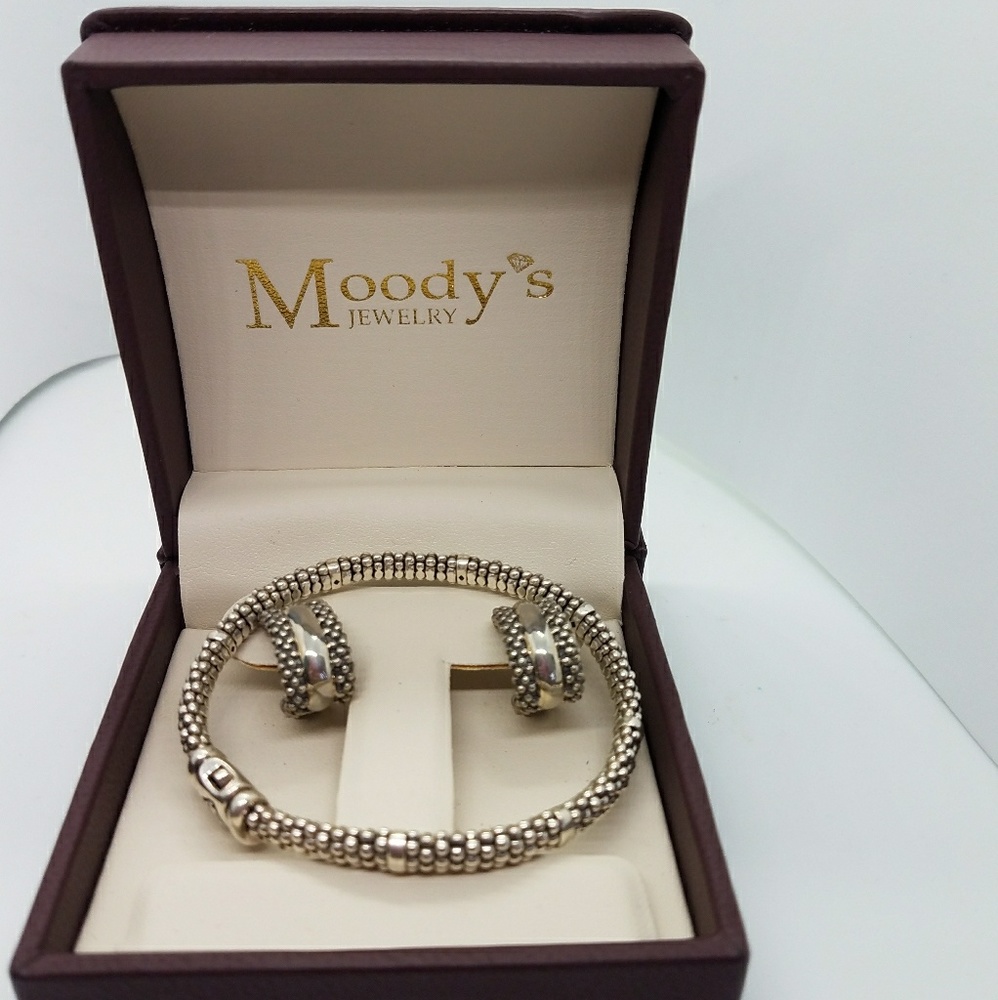 Sterling Silver Earrings and Bracelet Set